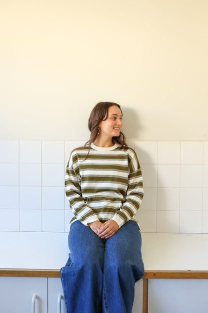 Ladies 7-Stripe Long Sleeve Tee