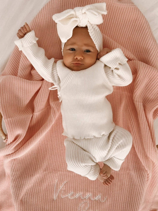 RIBBED KIMONO SET | MILK