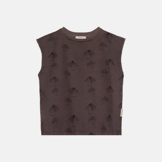 Happy faces all over no sleeve t-shirt