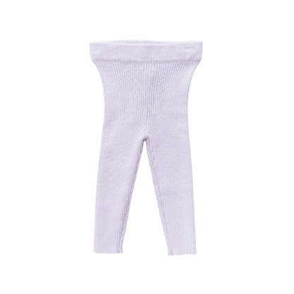 Organic Ribbed Essential Leggings - Lilac Ice