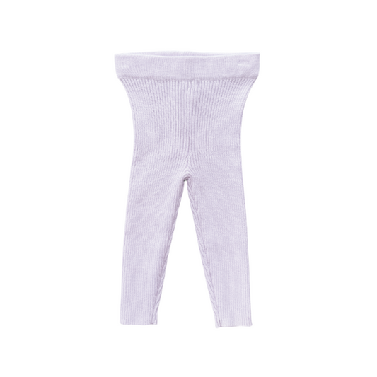 Organic Ribbed Essential Leggings - Lilac Ice
