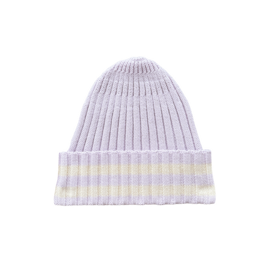 Organic Striped Pixie Beanie - Lilac Ice