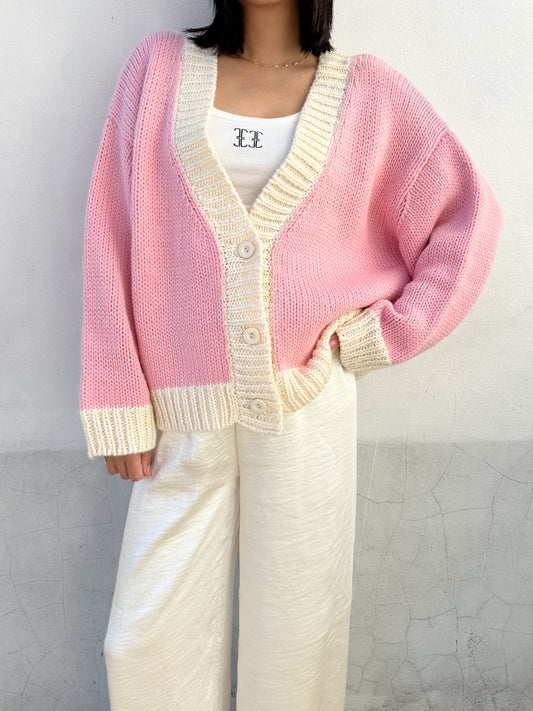 Adult Maeve Knitted
Cardigan - Pink/Cream