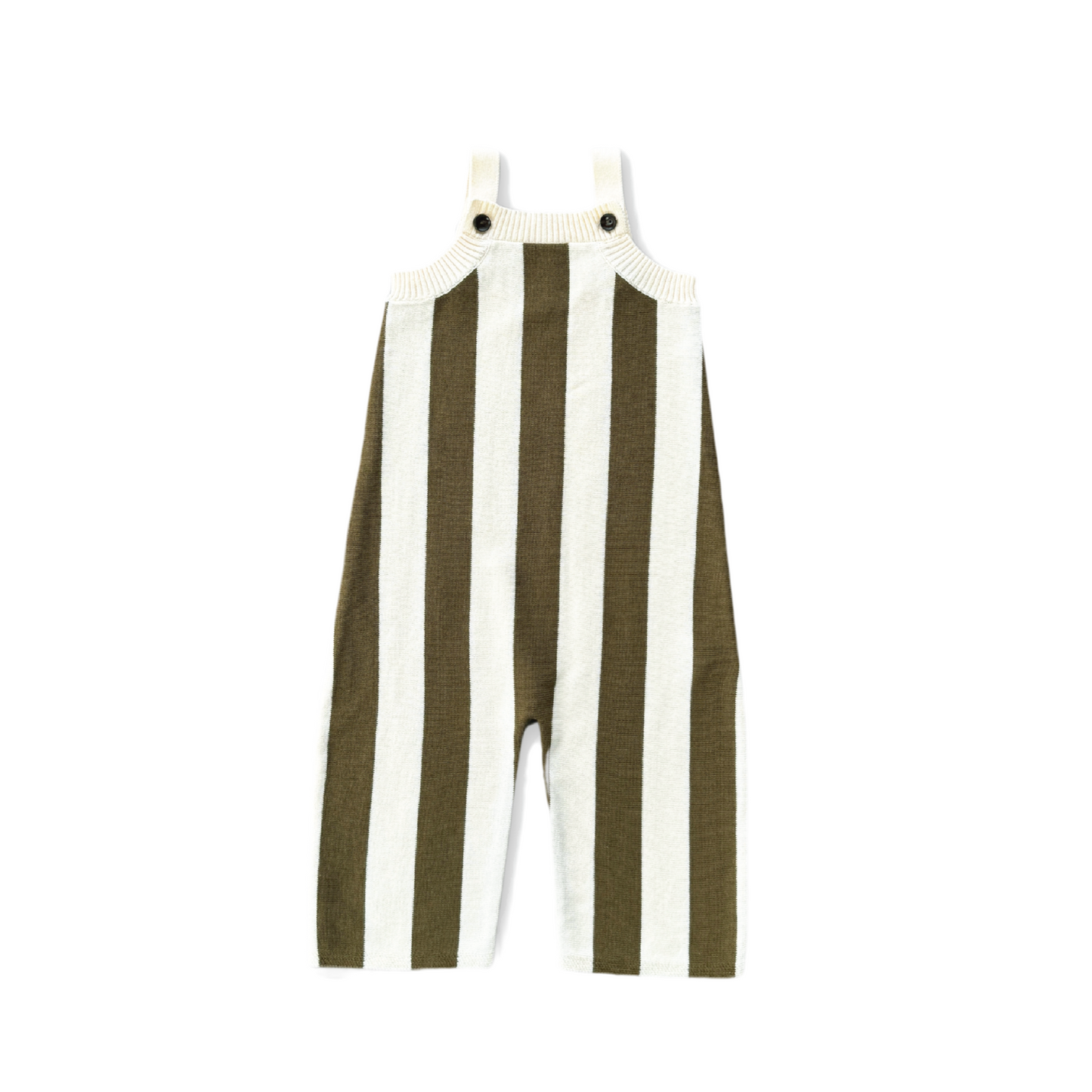 Vertical Stripe Knit Overalls