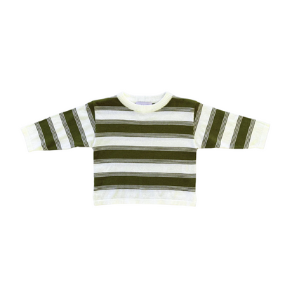 Organic 7-Stripe Long Sleeve Tee - Herb