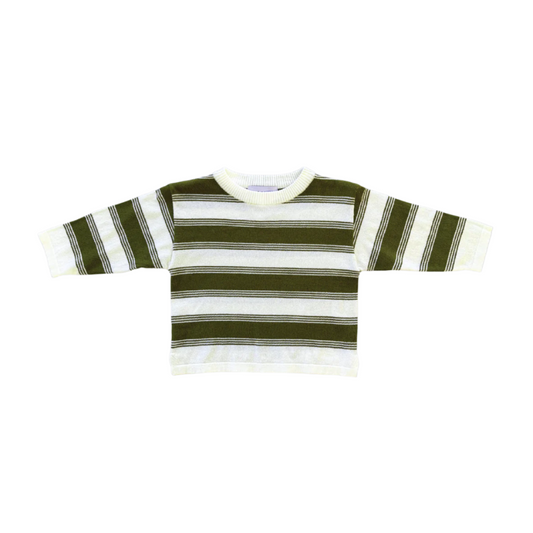 Organic 7-Stripe Long Sleeve Tee - Herb