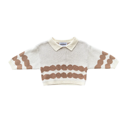 Pebble Collar Pull Over - Milk & Clay