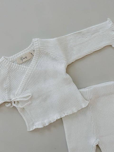 RIBBED KIMONO SET | MILK